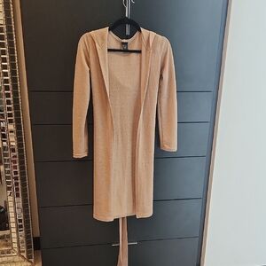 Elegant Tan Hooded Dress